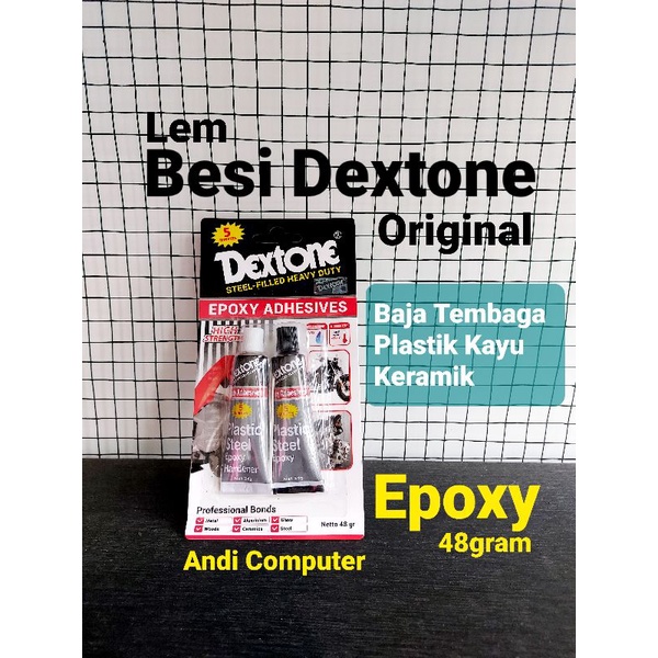 Jual Lem Dextone Besi Plastik Epoxy 5 menit kuat | Shopee Indonesia