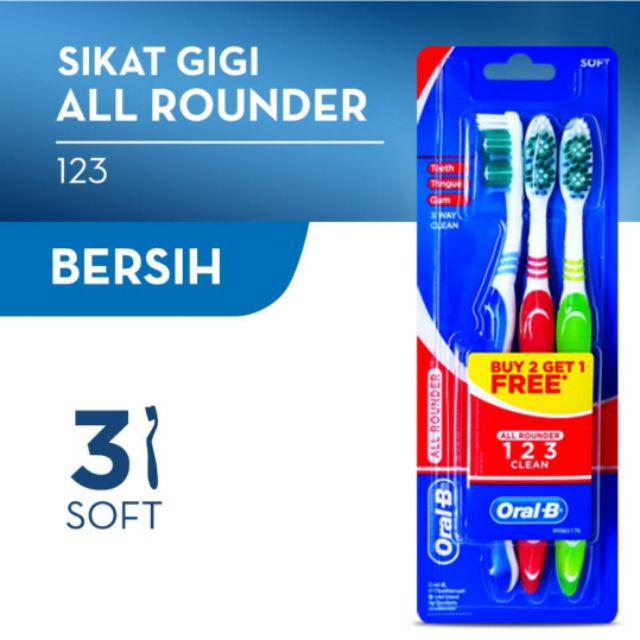 Jual Oral B Sikat Gigi Isi 3 All Rounder / Fresh Clean Black / Easy ...