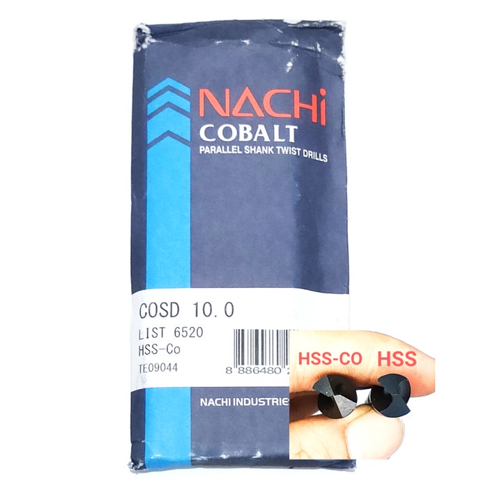 Jual mata bor nachi hssco twist drill 10.0mm shank drill bits hss