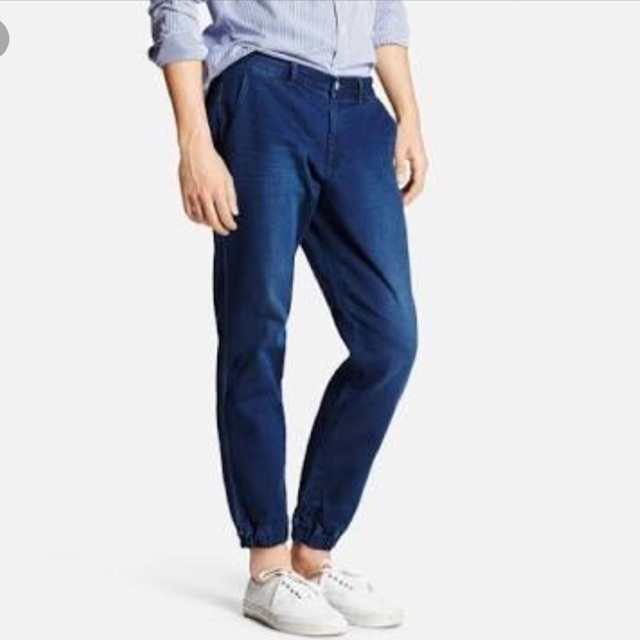 Uniqlo denim jogger pants new arrivals