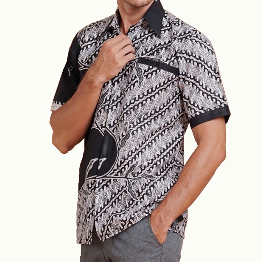 Jual Hem Batik Pria Lengan Pendek/ Baju Batik Pria Modern/ Kemeja Batik ...