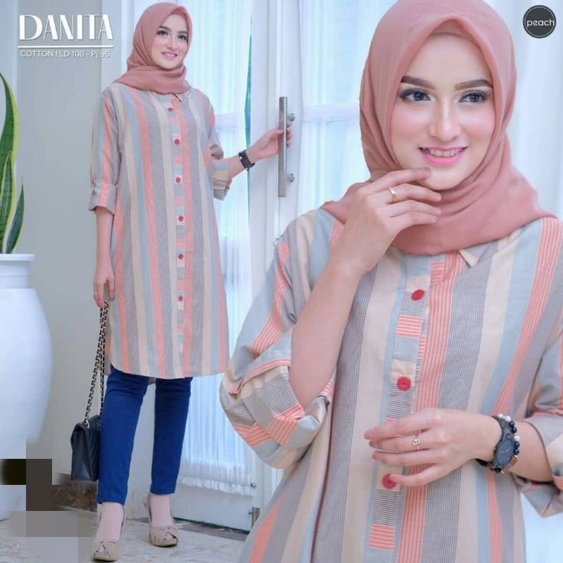 Jual Tunik katun viral/Tunik terbaru/tunik wanita jumbo/tunik garis