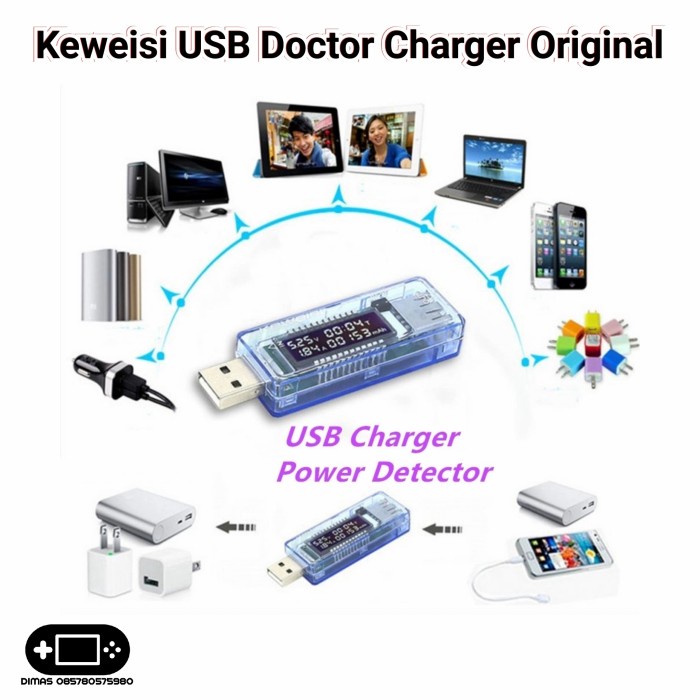 Jual Keweisi USB Doctor Detector Baterai Battery Tester Tegangan Arus ...