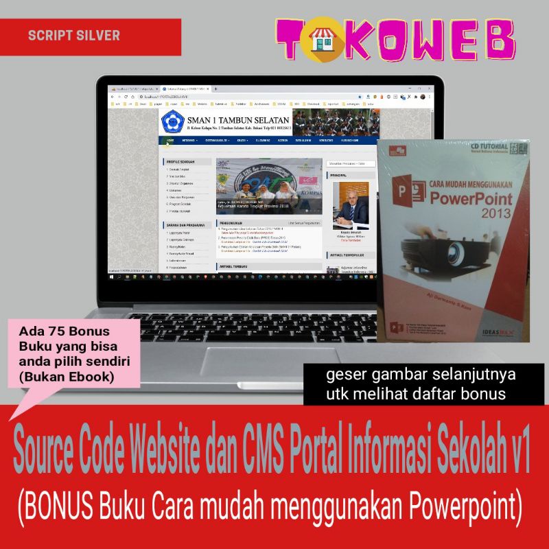 Jual Source Code Website dan CMS Portal Informasi Sekolah v1+BONUS Buku ...
