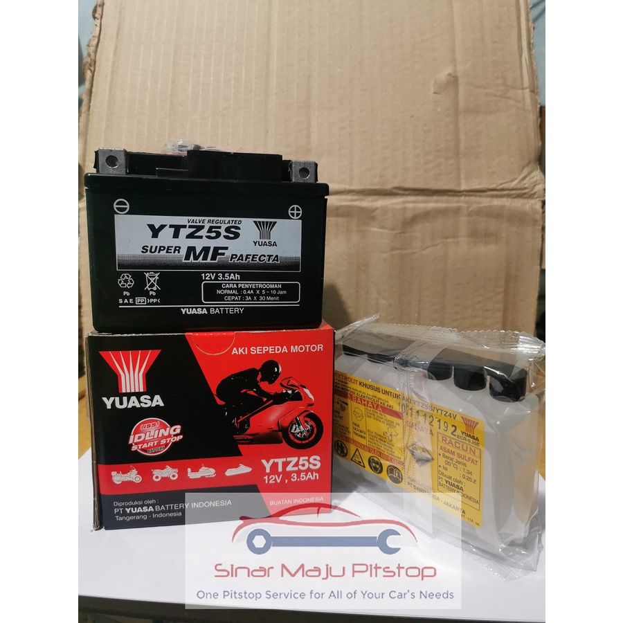 Jual Aki YUASA SUPER MF PAFECTA YTZ5S 12V 3.5Ah Accu Kering