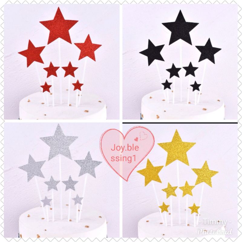 Jual TOPPER BINTANG GLITTER SET 7 PCS | Shopee Indonesia