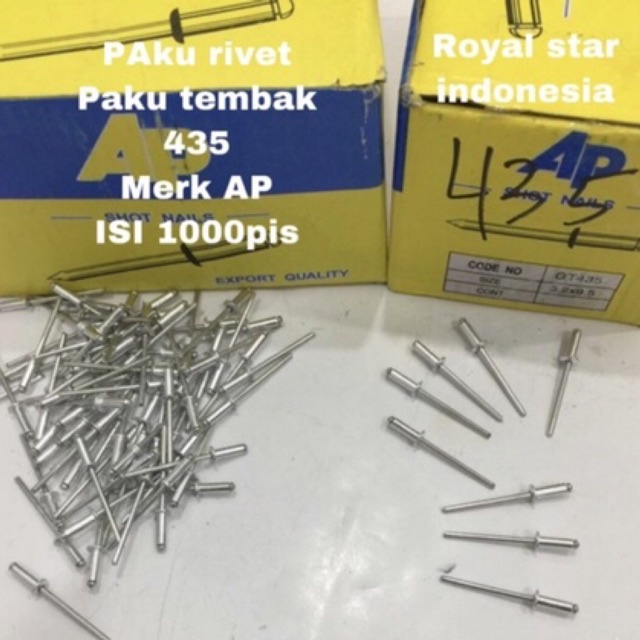 Jual 435 AP Paku rivet 3.2 x 9,5 paku blind 3,2 x 9.5 paku tembak 3.2x9 ...