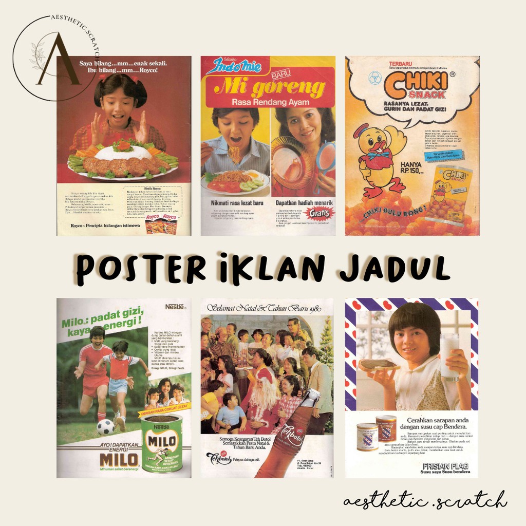 Jual ( aesthetic.scratch ) [PART 1] poster iklan jadul indonesia