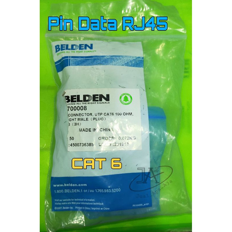 Jual Pin Data RJ45 Belden ORI CAT6 LAN Connector UTP harga ecer perbiji ...