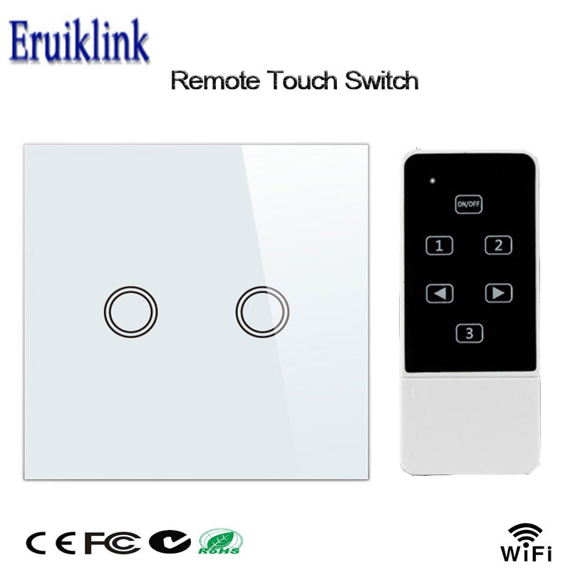 Jual PREORDER EU Wireless Remote 2 Gang RF433 Touch Wall Switch Smart