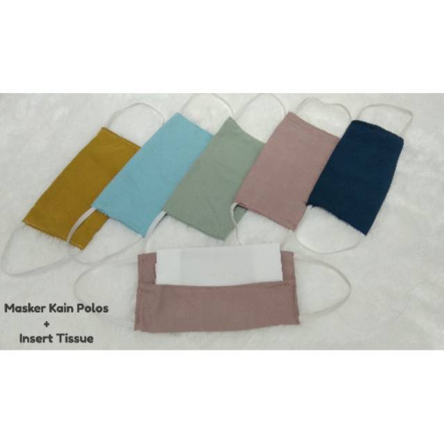 Jual Masker Kain Polos 2 Ply + Insert Tissue | Shopee Indonesia