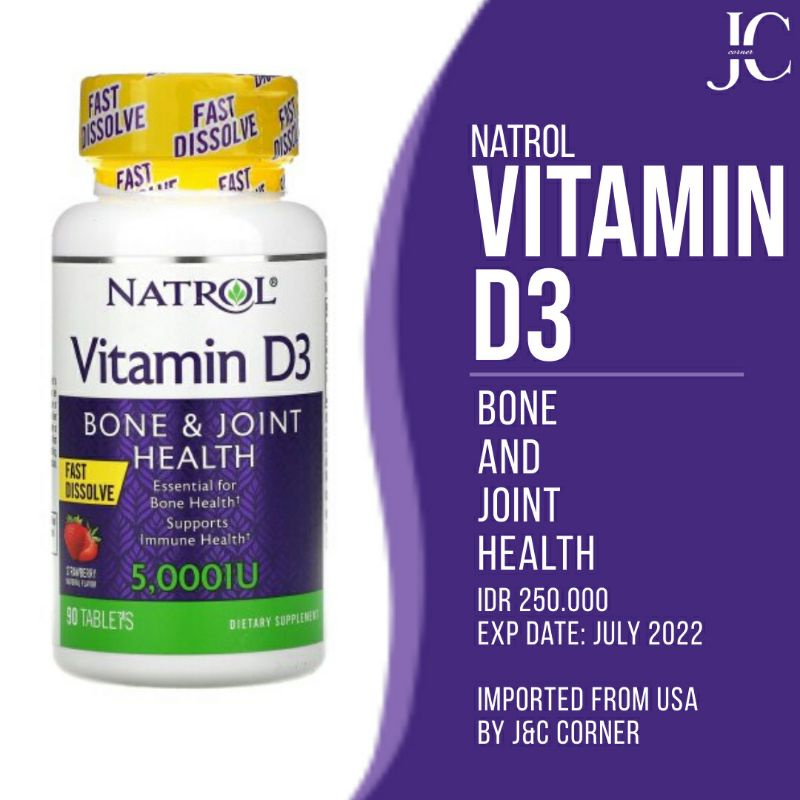 Jual Vitamin D3 5000 IU NATROL 90 tablet Shopee Indonesia