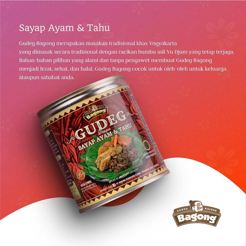Jual Gudeg Bagong SAYAP AYAM DAN TAHU 300 gram Free Bubble Wrap Gratis ...