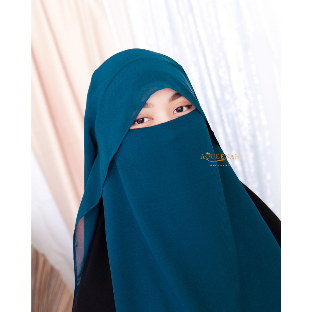 Jual Aqueenah Niqab Purdah Butterfly Yaman Maryam Sifon Jetblack Cadar Veil Long Yaman 4248