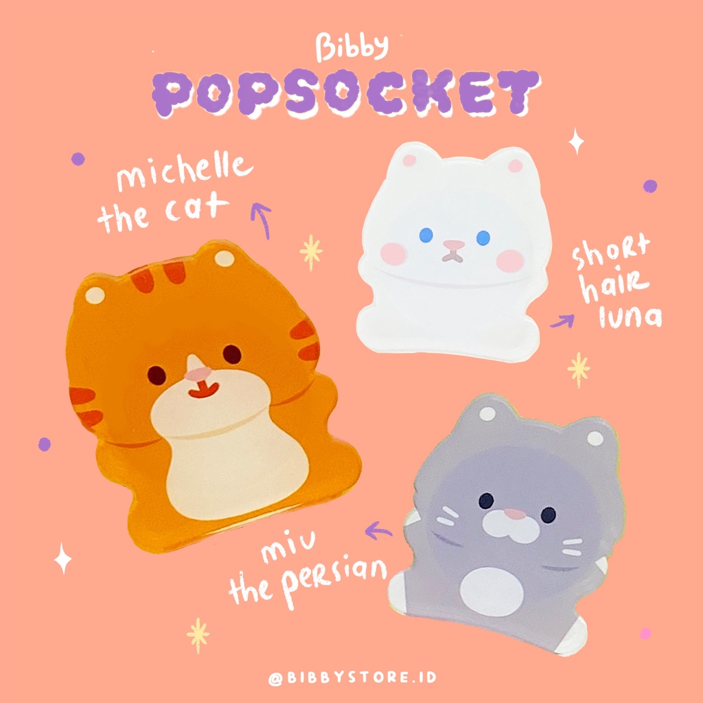 Jual POP SOCKET BIBBY - Cat Collections Griptok / Popsocket Kucing ...