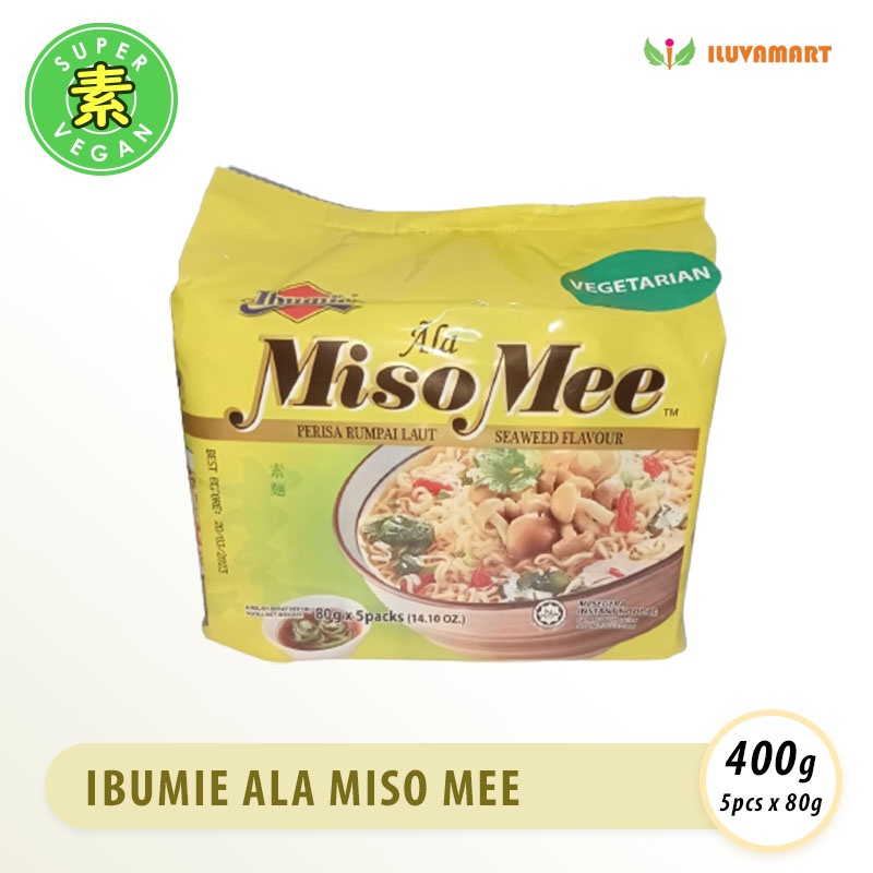 Jual Ibumie Miso Mee Mie Instant Rasa Rumput Laut 1pack isi 5pc Vegan ...