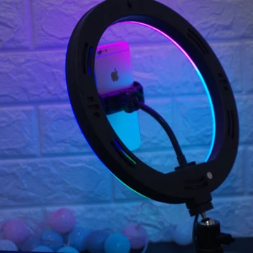 RGB LED Ring Light 26 30cm Tripod 2.1 M Ring Light Rainbow Lampu Disko