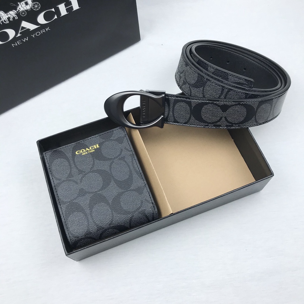 Jual Coach Men Belt and Wallet Gift set | Shopee Indonesia