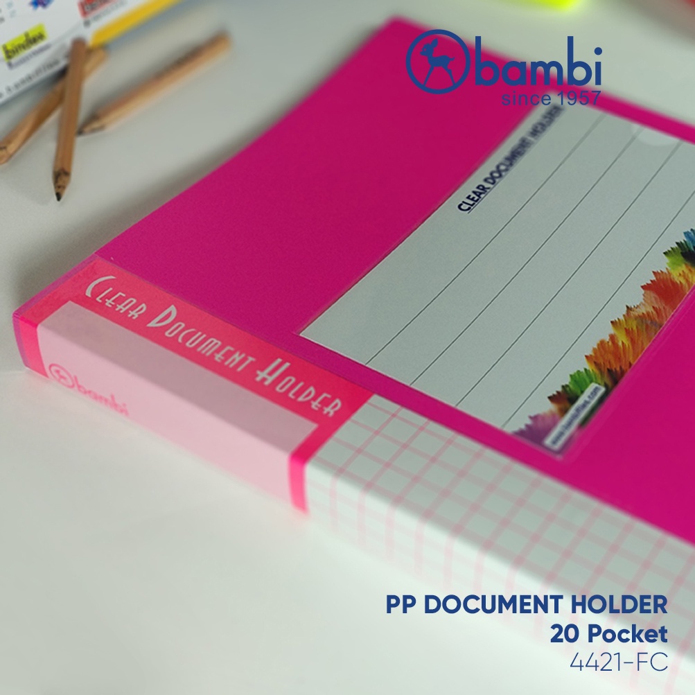 Jual Bambi Dokumen Folder Folio Isi 20 Pocket Tipe Document Holder ...