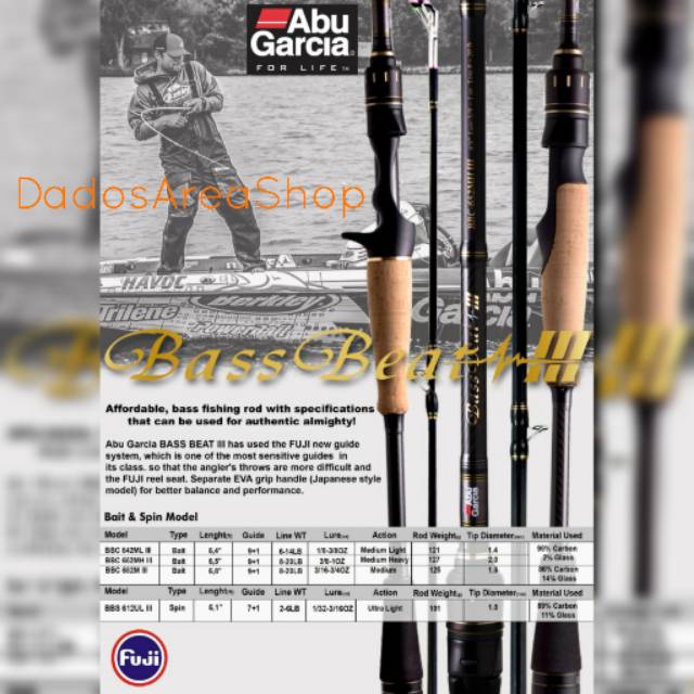 Jual Joran Abu Garcia Bass Beat 3 III BC baitcasting joran carbon