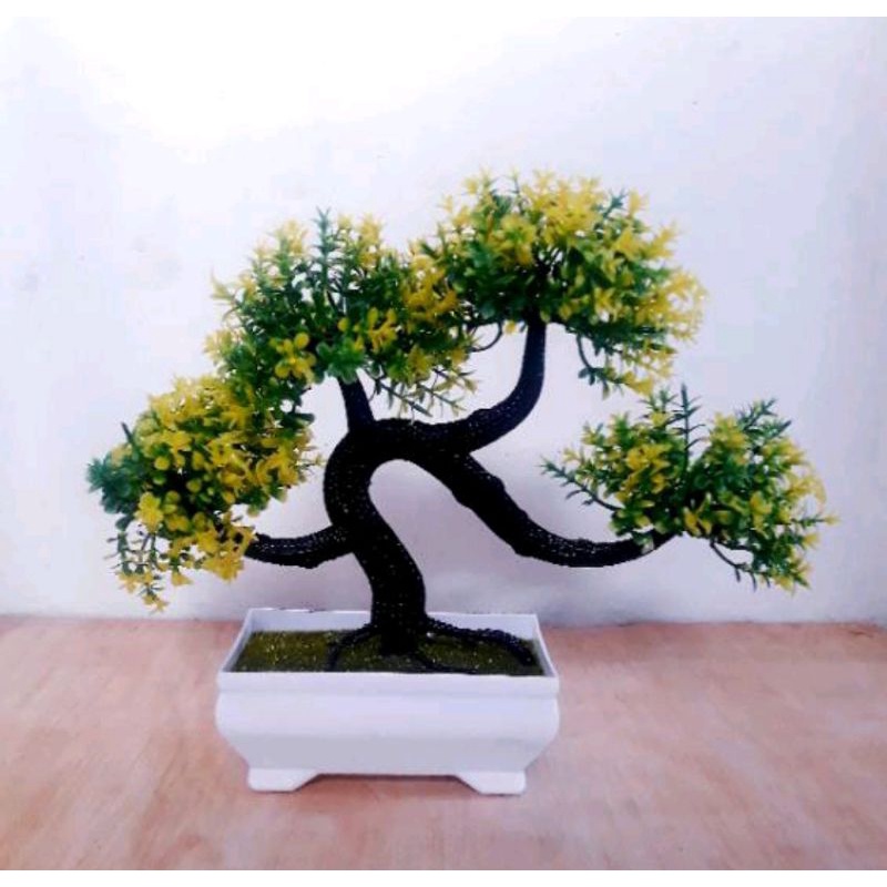 Jual satu set bunga bonsai cabang bahan plasti dengan pot | Shopee ...