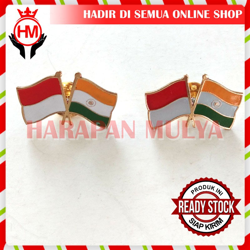 Jual Flag Pin Pin Bendera Persahabatan Indonesia Dan India Hm Shopee Indonesia