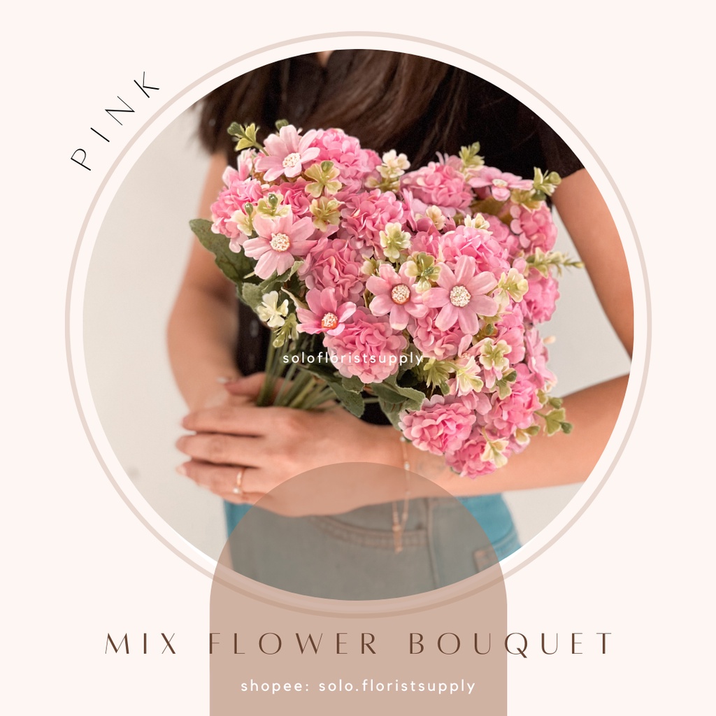 Jual Mix Flower Bouquet Artificial Flower Bunga Palsu Buatan Mini