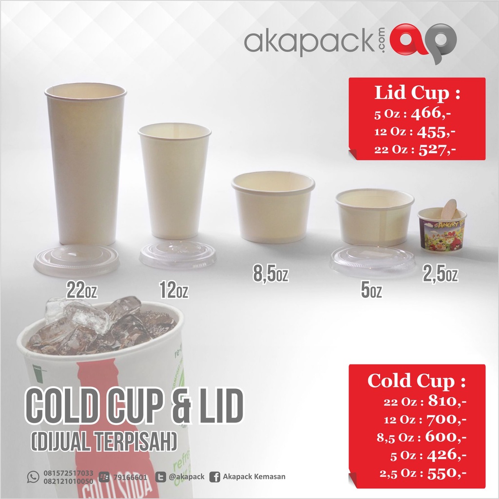 Jual Paper Cup 12 oz - Cold Cup + Tutup | Shopee Indonesia