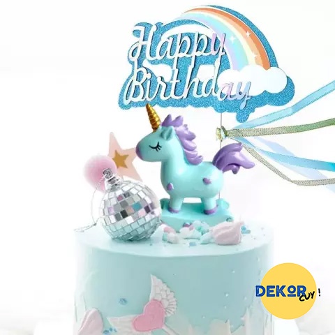 Jual CAKE TOPPER LITTLE PONY PLASTIK PINK ATAU BLUE / Hiasan kue ulang