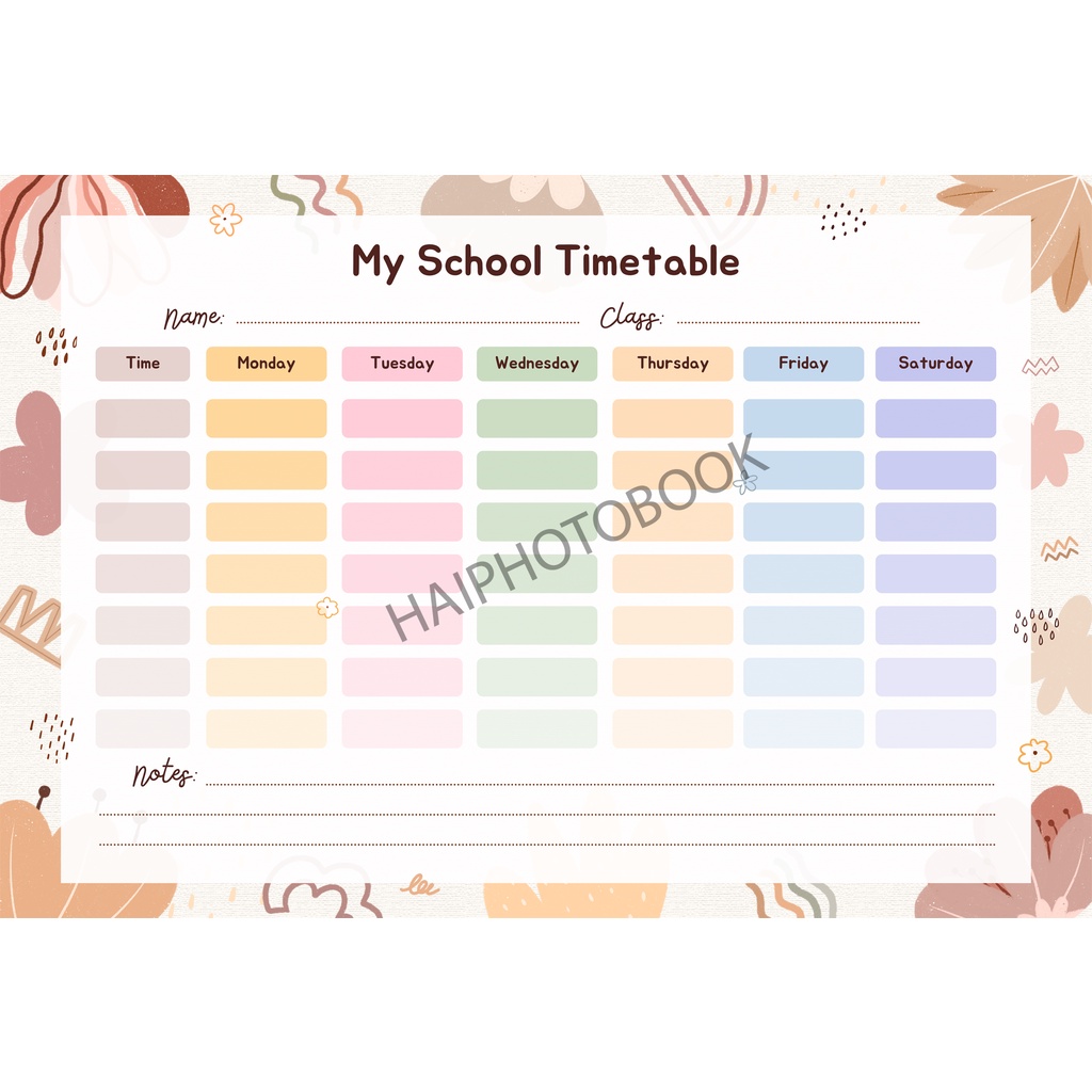 Jual JADWAL PELAJARAN ANAK / SCHOOL TIMETABLE / POSTER PELAJARAN / WiPE ...