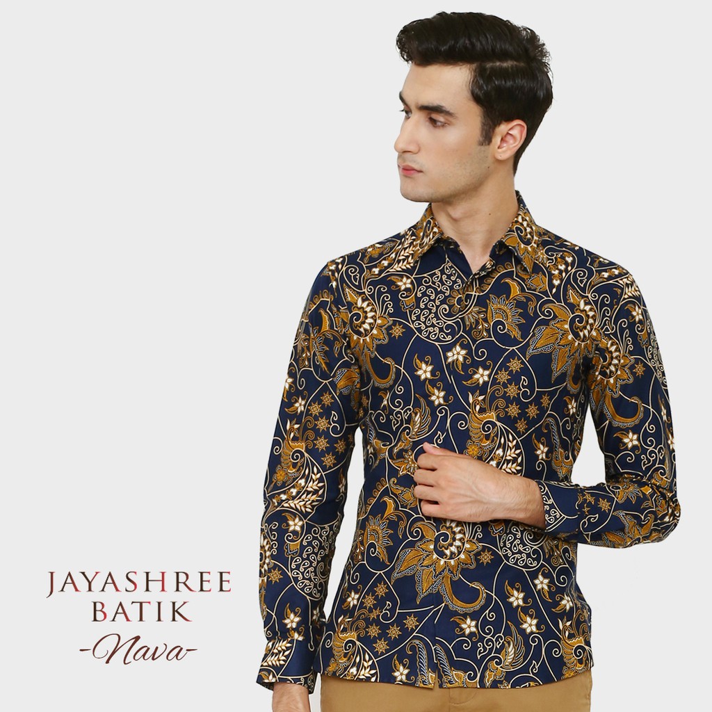 Jual Jayashree Batik Slimfit Nava Navy Kemeja Batik Pria Lengan Panjang ...