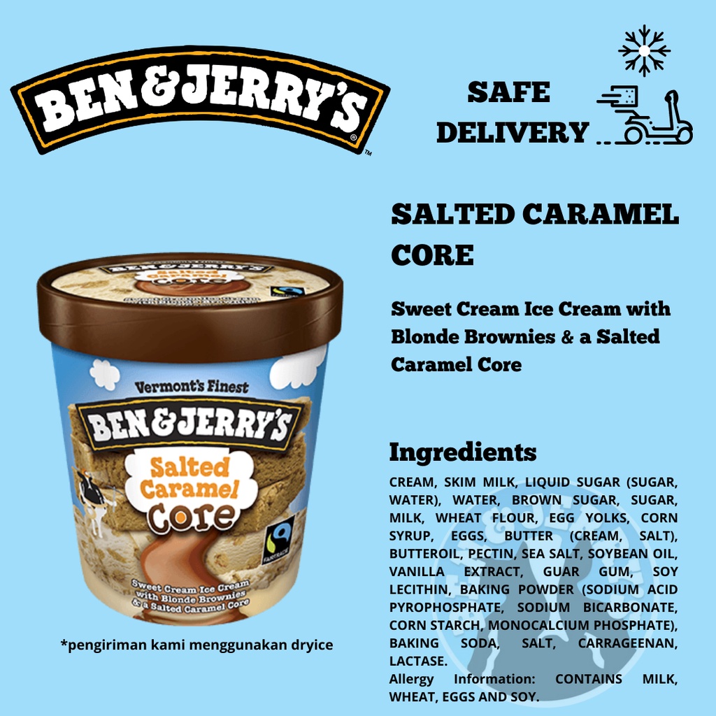 Jual Ben And Jerry S Salted Caramel Core Ice Cream 458 Ml Shopee Indonesia