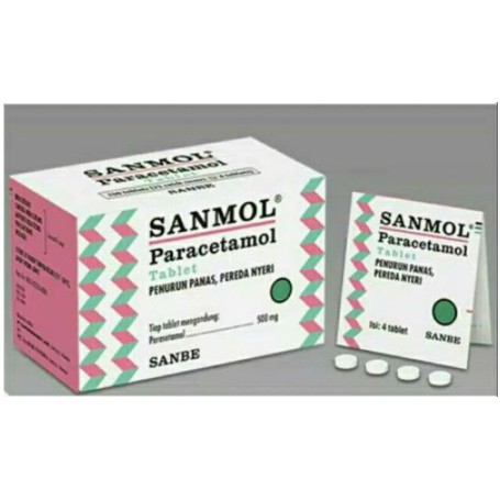 Jual Sanmol Tablet Parasetamol 500mg (kemasan Strip Isi 4 Tablet ...