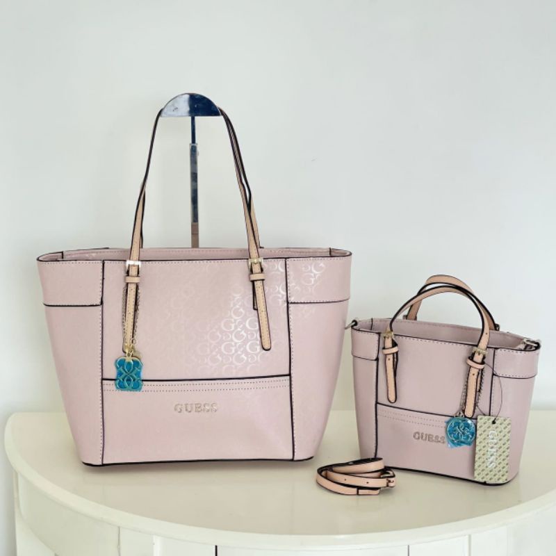 Guess delaney mini online tote bag