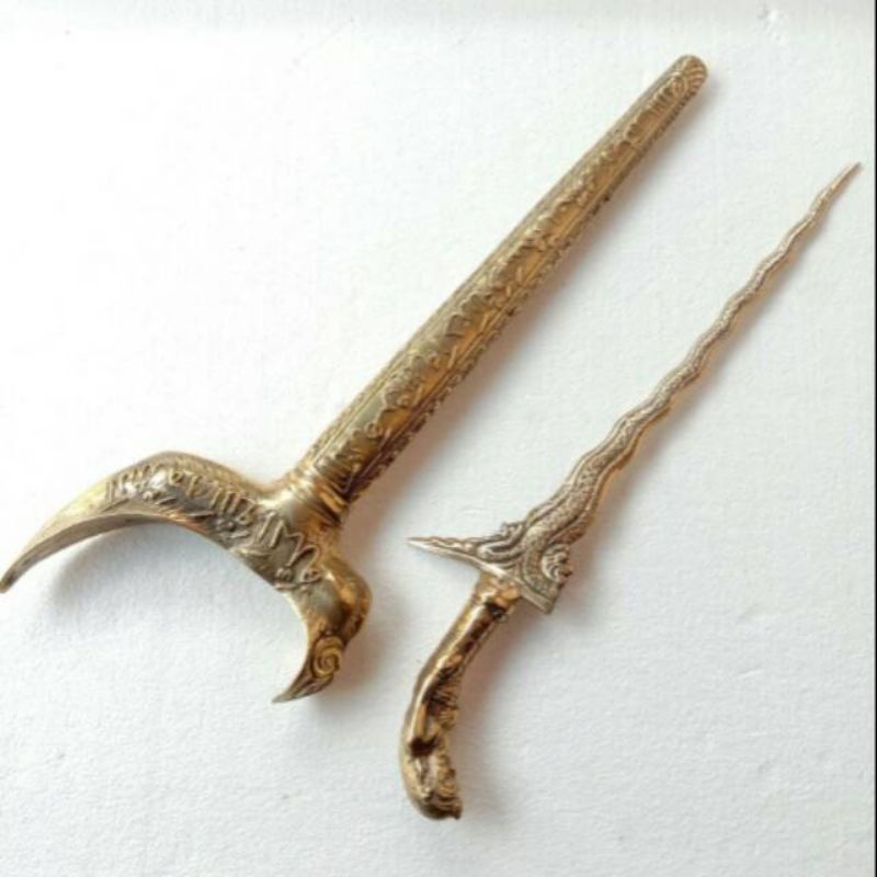 Jual Keris Naga Raja / Naga Kembar Kuningan Ukuran Sedang | Shopee ...