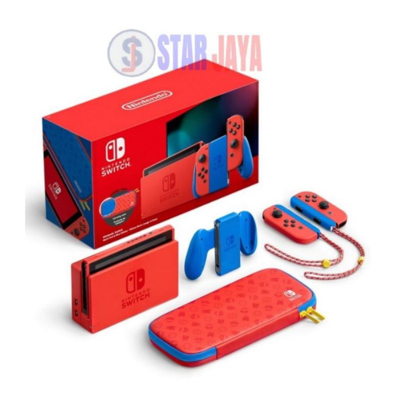 Jual Nintendo Switch Console Mario Blue Red Limited Edition | Shopee ...