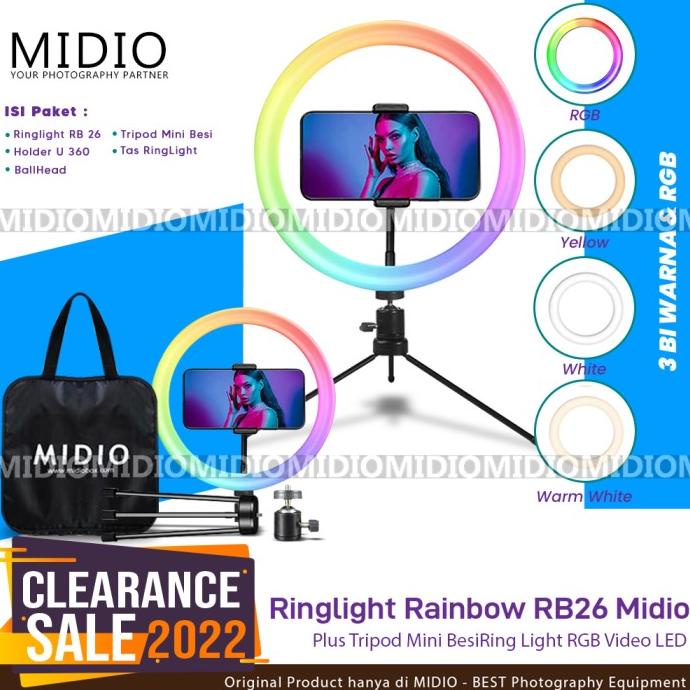 Jual Ring Light Rainbow Midio Rb Ring Light Rgb Tiktok Youtuber