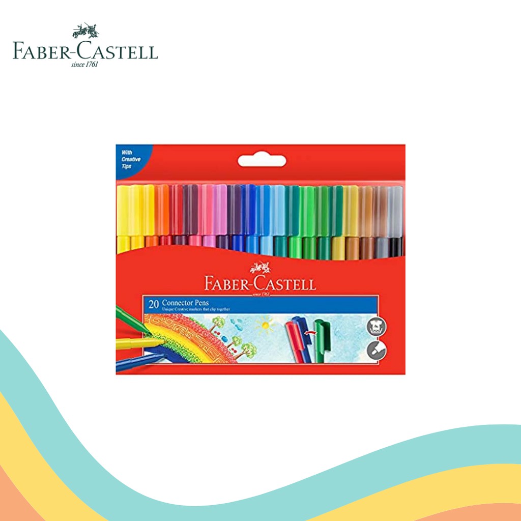 Jual CONNECTOR PEN FABER CASTELL 20 WARNA (1 SET) | Shopee Indonesia