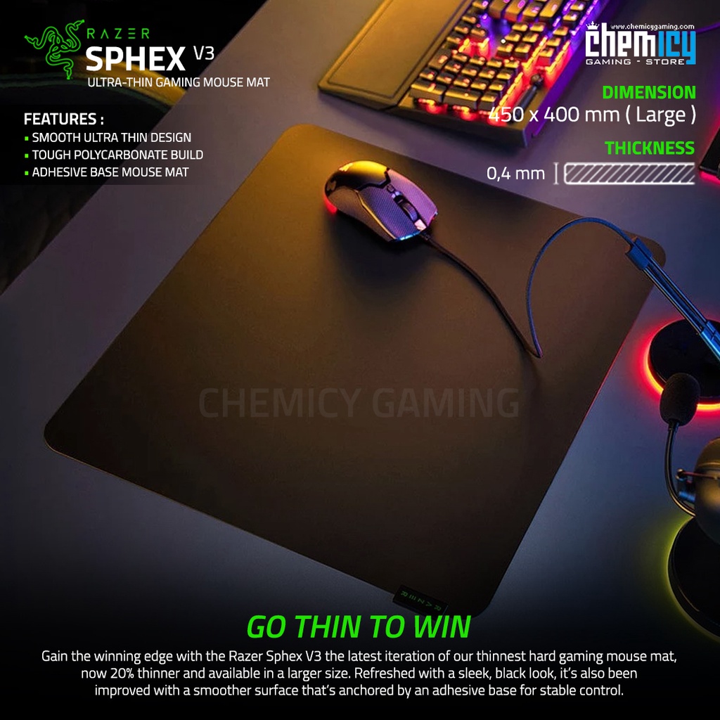 Jual Razer Sphex V3 Hard Surface Gaming Mousepad - Large | Shopee Indonesia