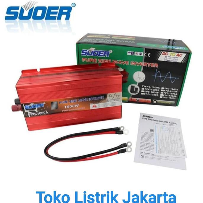 Jual Power Inverter SUOER Pure Sine Wave Sinus Murni 1000W 12V FPC ...