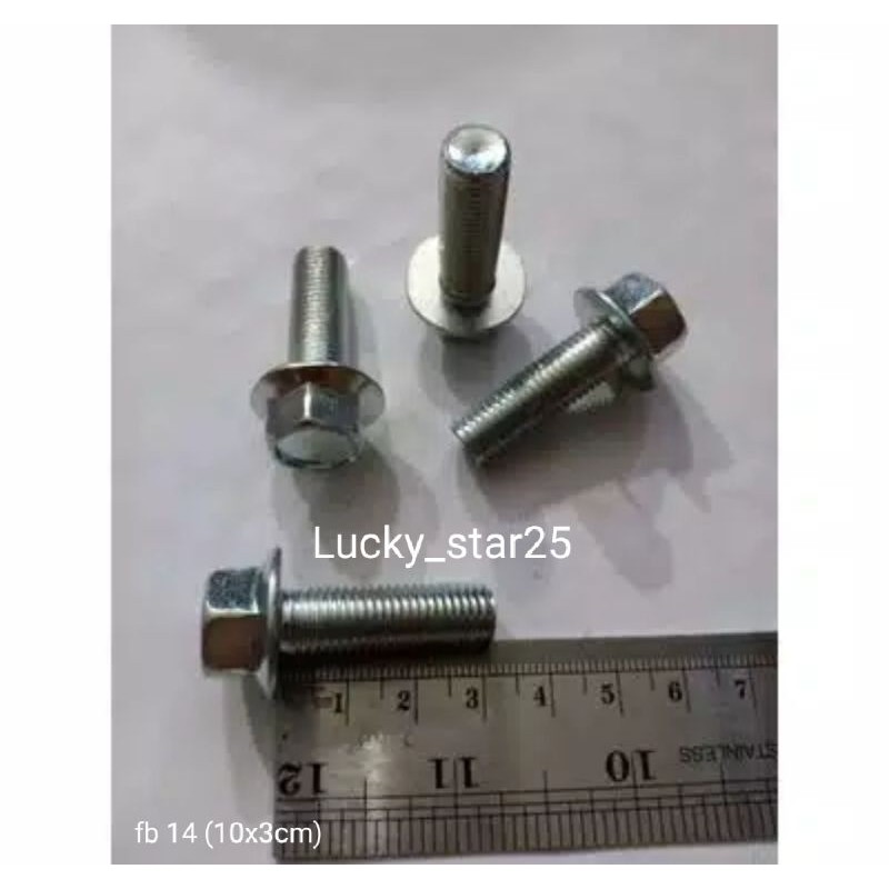 Jual Baut Topi Mm X Cm Putih Flange Bolt Shopee Indonesia