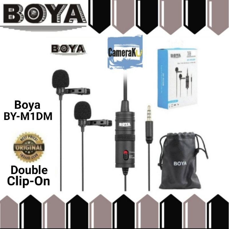 Jual Double Clip-On BOYA BY-M1DM OriginaL for HP, Camera, DLL | Shopee ...