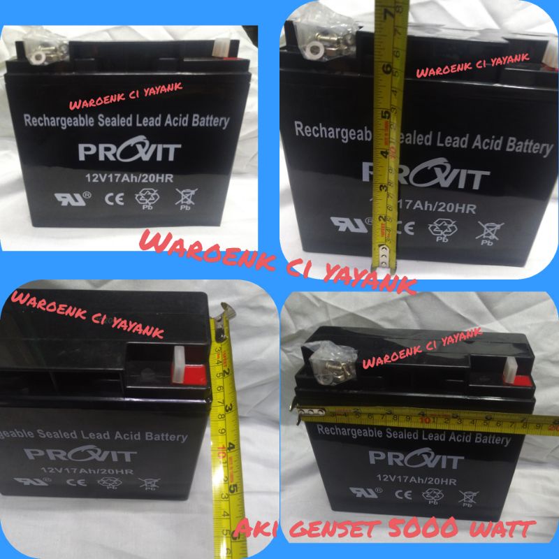 Jual Aki Genset / Battery Aki Kering Mesin Jenset 5000 Watt 17 Ah