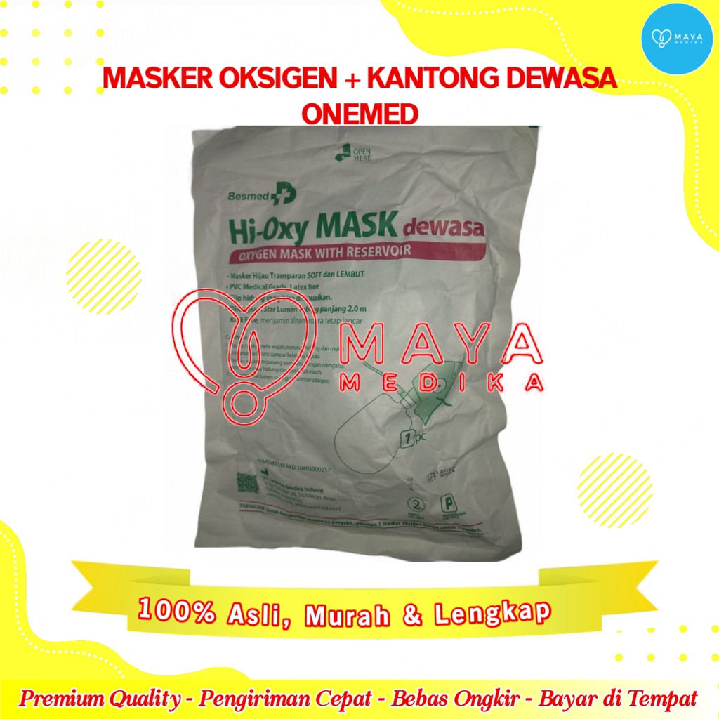 Jual Masker Oksigen Hi Oxygen Masker + Kantong One Med | Shopee Indonesia