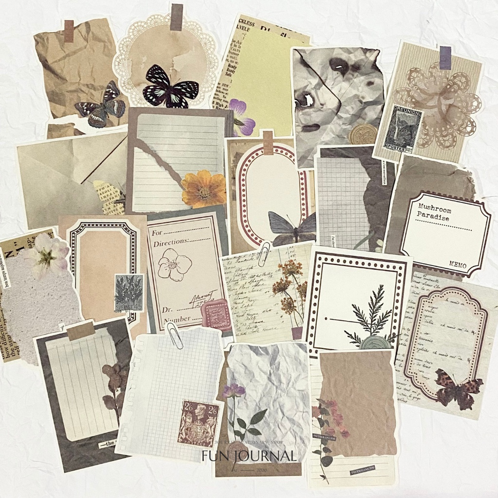 Jual NOTE PAPER EPHEMERA VINTAGE PAPER PACK UNTUK JURNAL JOURNAL ...