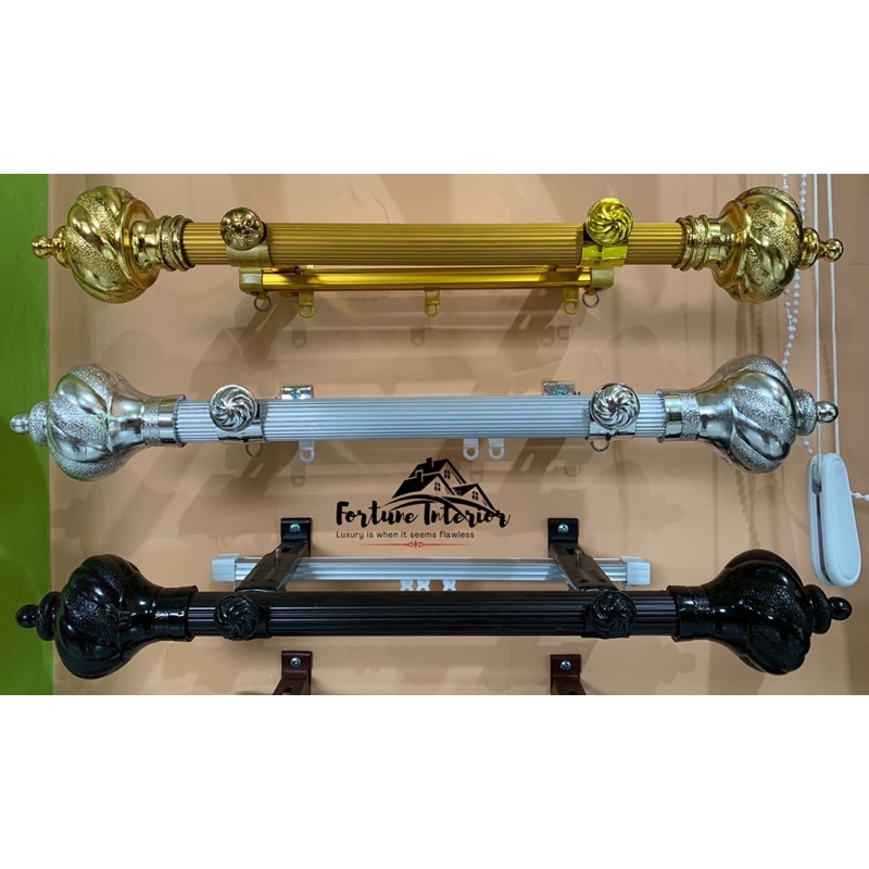 Jual Rel rolet pipa batang tiang garis bulat kristal gorden murah tebel ...