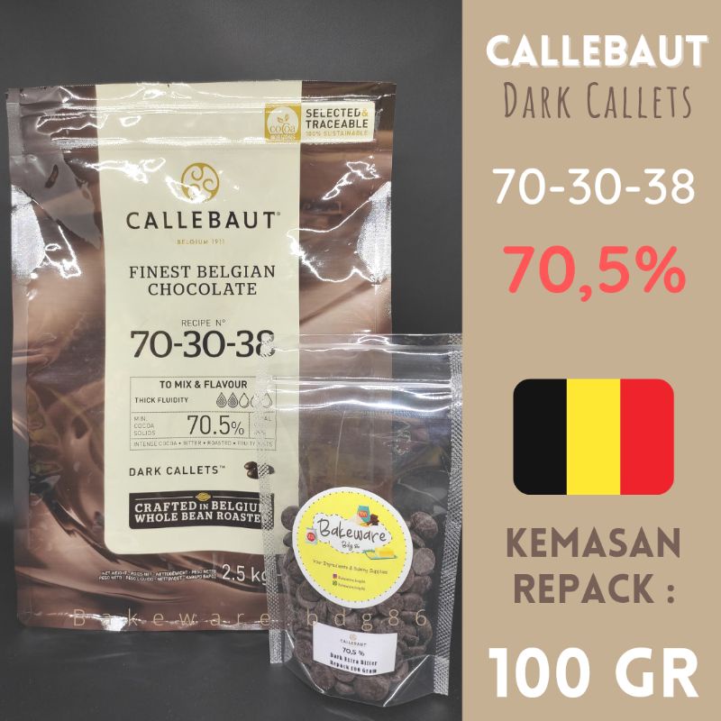 Jual CALLEBAUT 70,5 100 GR REPACK DARK EXTRA BITTER CHOCOLATE 703038