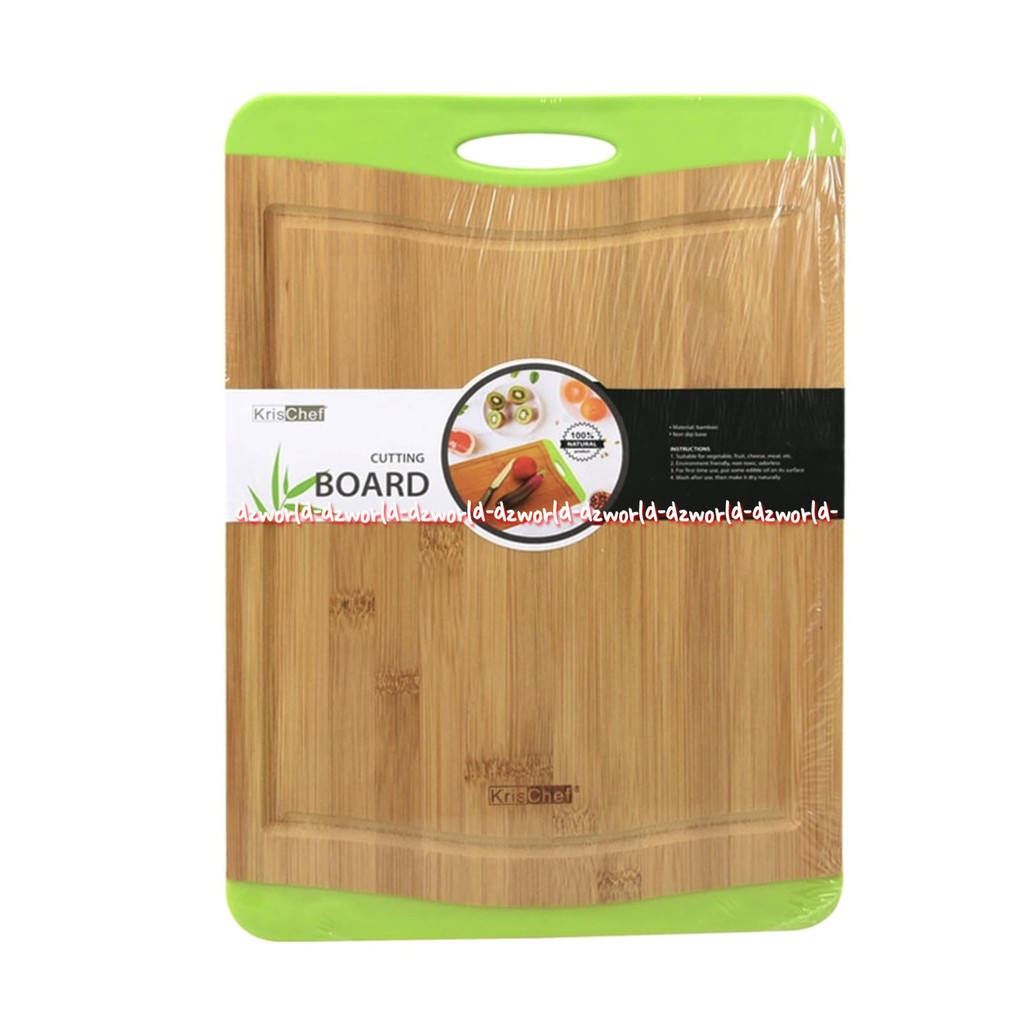 Jual Krischef Cutting Board 36x25cm Papan Talenan Bambu Rectagular