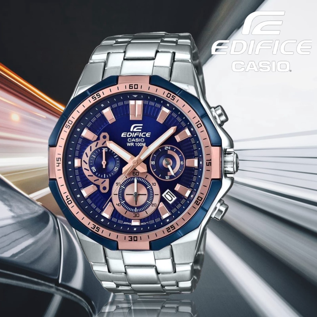 Jual PROMO Jam tangan pria Casio Edifice EFR 554 EFR554 Stainless Silver Chrono STOCK TERBATAS Shopee Indonesia
