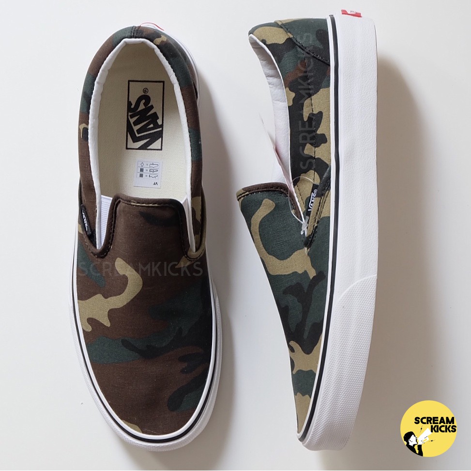 Vans slip on woodland camo discount